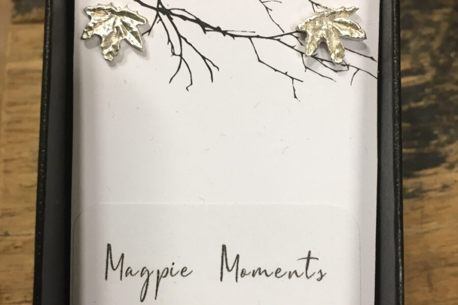 Small Leaf Studs by Magpie Moments Jewellery