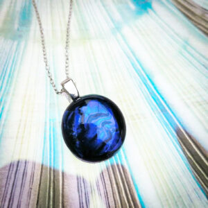 Beautiful Blue Glass Pendant by Magpie Moments Jewellery