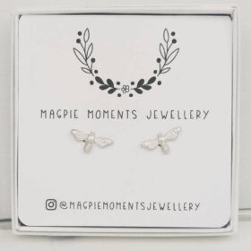 Small Silver Bee Ear studs & Earrings