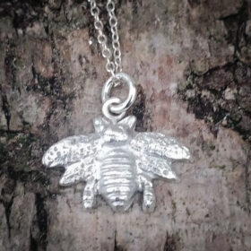 Medium Silver Bee Necklace
