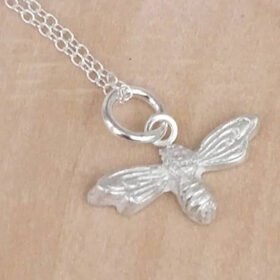 Small Silver Bee on Chain by Magpie Moments